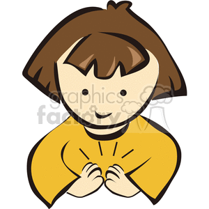 A Little Brown Haired Girl Clapping her Hands clipart #375552 at Graphics  Factory.