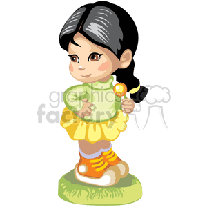 Cute little girl wearing a summer dress clipart. Royalty-free image # 376141