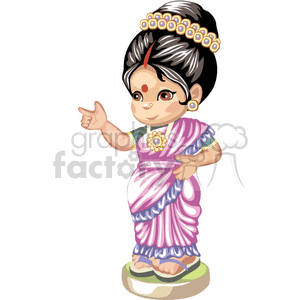 An indian girl pointing clipart. Royalty-free image # 376261