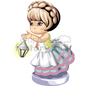 small girl holding a lantern clipart. Royalty-free image # 376336