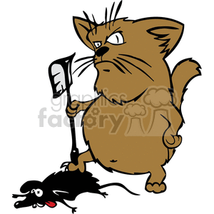 Cat hunting a mouse clipart. Commercial use image # 377063