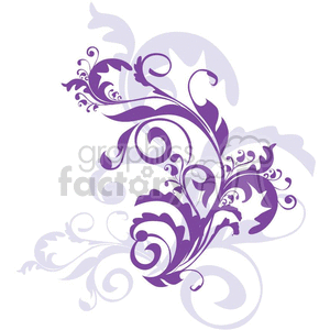 purple swirl floral design clipart.
