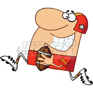 cartoon Football player running for a touchdown clipart. Commercial use image # 377193