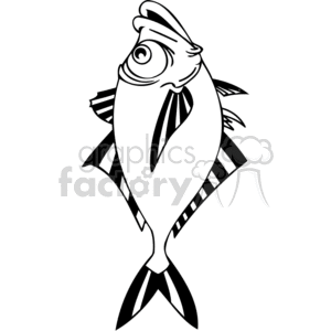 a black and white srtipe fish swimming to the surface clipart. Royalty-free image # 377234