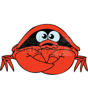 a frightened crab peeking of its shell clipart.