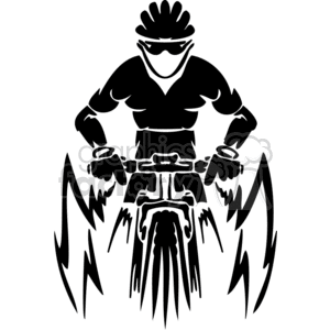 black white extreme sports sport action vector clip art biking mountain bike