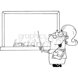 2989-School-Woman-Teacher-With-A-Pointer-Displayed-On-Chalk-Board clipart. Commercial use image # 380364