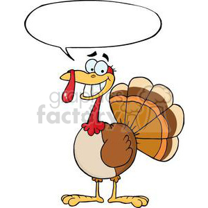 3503-Turkey-Mascot-Cartoon-Character-With-Speech-Bubble clipart. Commercial use image # 380949