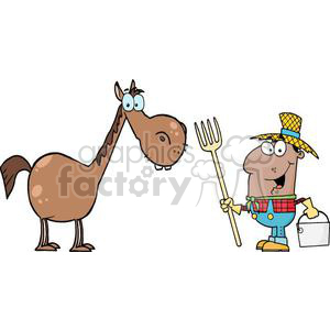 3373-African-American-Farmer-With-Horse clipart. Royalty-free image # 380974