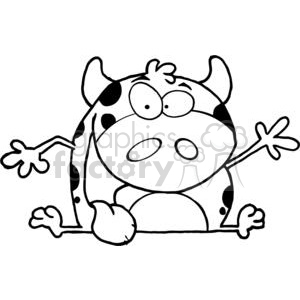 Happy-Calf-Cartoon-Character-Waving-A-Greeting clipart. Royalty-free image # 381210