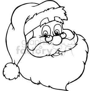 Black and White Classic Santa Claus Head clipart. Commercial use image # 381400