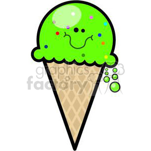 green ice cream cone clipart. Royalty-free image # 381625