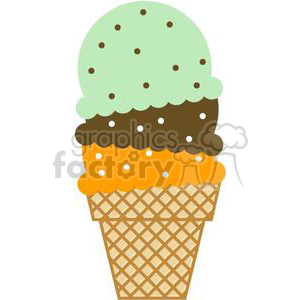 triple stack ice cream cone clipart.