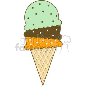 triple scoop ice cream cone clipart. Commercial use image # 381650