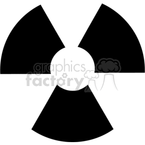 nuclear atomic cartoon radioactive toxic hazard symbol hazardous danger vinyl-ready black white