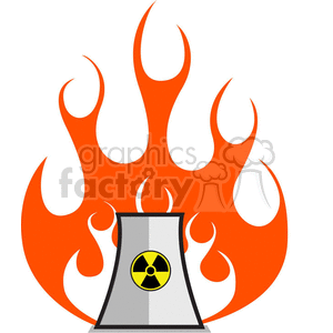 nuclear atomic cartoon fire flame flames fires power plant meltdown hazard danger 