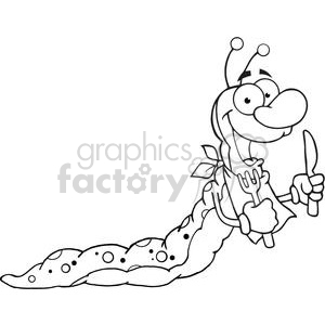 4108-Happy-Caterpillar-Mascot-Cartoon-Character clipart. Commercial use image # 382042