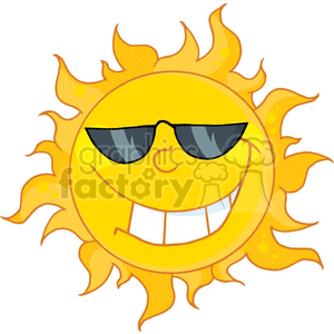 cartoon funny vector sun summer sunshine hot cool