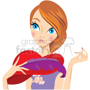 lady with her red hat clipart. Royalty-free image # 382252