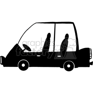 4333-Cartoon-Silhouette-MiniVan-Car clipart.