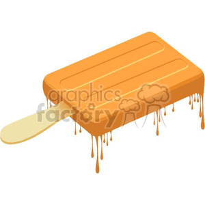 melting orange popsicle clipart. Commercial use image # 382396