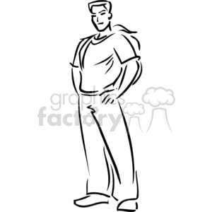 Black and white young man student  clipart. Royalty-free image # 382500