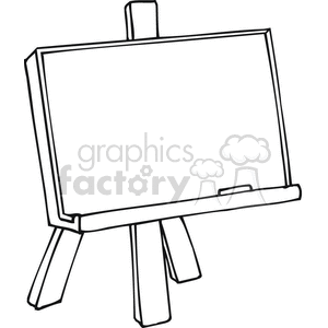 Black and white outline of a blackboard with chalk clipart.