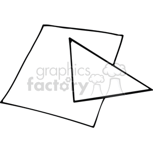 education cartoon black white outline vinyl-ready back to school geometry straight edge triangle math paper measuring 
