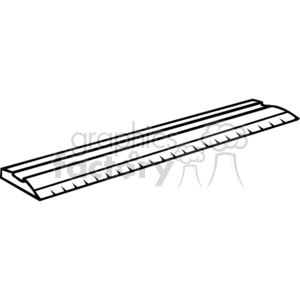 Black and white outline of a ruler clipart. Royalty-free image # 382703