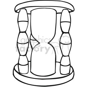 Black and white outline of an hour glass  clipart. Royalty-free image # 382807