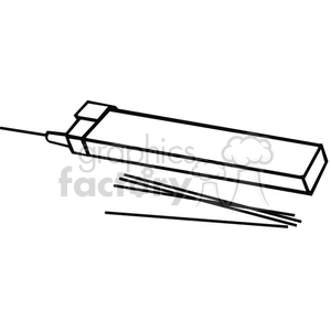 Black and white outline of a container of pencil lead clipart. Commercial use image # 382832
