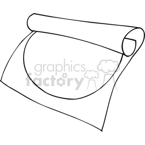 Black and white outline of rolled up poster  clipart.