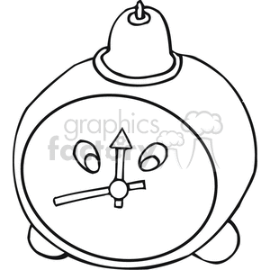 Black and white outline of an alarm clock clipart. Royalty-free image # 382895