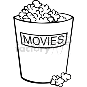 movie popcorn outline clipart. Commercial use image # 383111