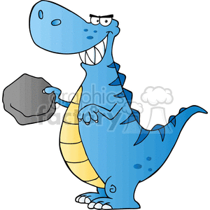 cartoon blue trex clipart. Commercial use image # 383301
