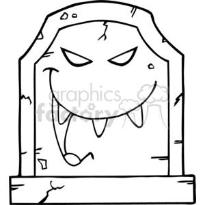 cartoon funny comic comical vector Halloween graveyard spooky scary dead death RIP tombstone black white