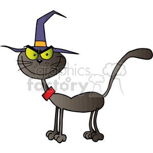 black cartoon cat clipart. Commercial use image # 383591