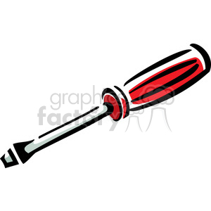 vector tools hardware cartoon screwdriver red