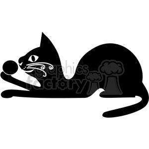 vector clip art illustration of black cat 004 clipart.