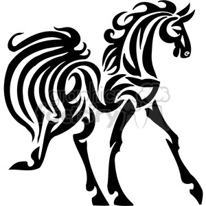 tribal horse art design clipart. Commercial use image # 385918