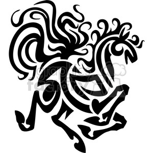 horse with wild hair clipart. Commercial use image # 385948
