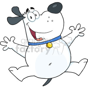 5234-Happy-Fat-White-Dog-Jumping-Royalty-Free-RF-Clipart-Image clipart. Commercial use image # 386199