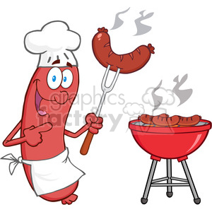 cartoon comic comical funny hotdog hot+dog sausage sausages food summer grill grilling BBQ cook chef dinner