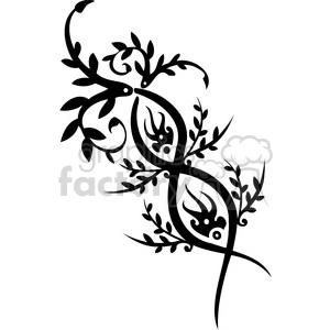 Chinese swirl floral design 060 clipart.