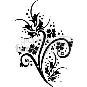Chinese swirl floral design 085 clipart.