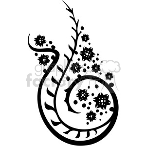 Chinese swirl floral design 099 clipart.