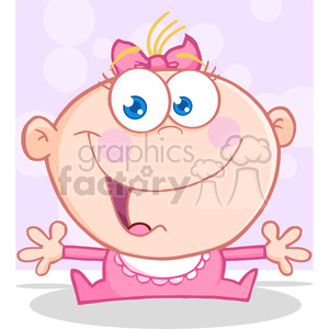 RF Happy Baby Girl With Open Arms clipart.
