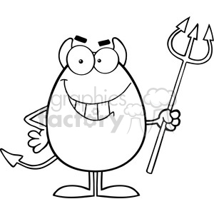 Clipart of Smiling Devil Easter Egg Cartoon Character clipart. Royalty-free image # 386982