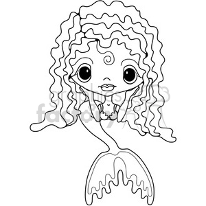 cartoon cute vector clipart clip+art mermaid girl female fiction fantasy character mermaids