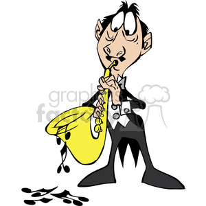 cartoon sax player clipart. Royalty-free image # 387809